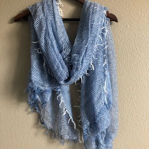 Whimsical blue and white scarf